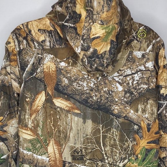 'MEG.OUTDOORS' HUNT-GEAR INSULATED HOODIE CAMO COAT 'REALTREE EDGE' FULL-ZIP - Picture 6 of 16